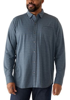 Tommy Bahama Men's Big & Tall San Sebastian Check Print Shirt, Blue, 3XL Big