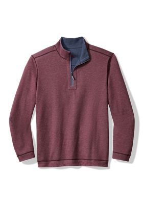 Tommy Bahama Men's Big & Tall Flipview Reversible Half-Zip Sweatshirt