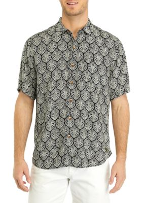 Tommy Bahama Men's Flamingo Sunset Silk Camp Shirt - Island Navy - Size XXXL