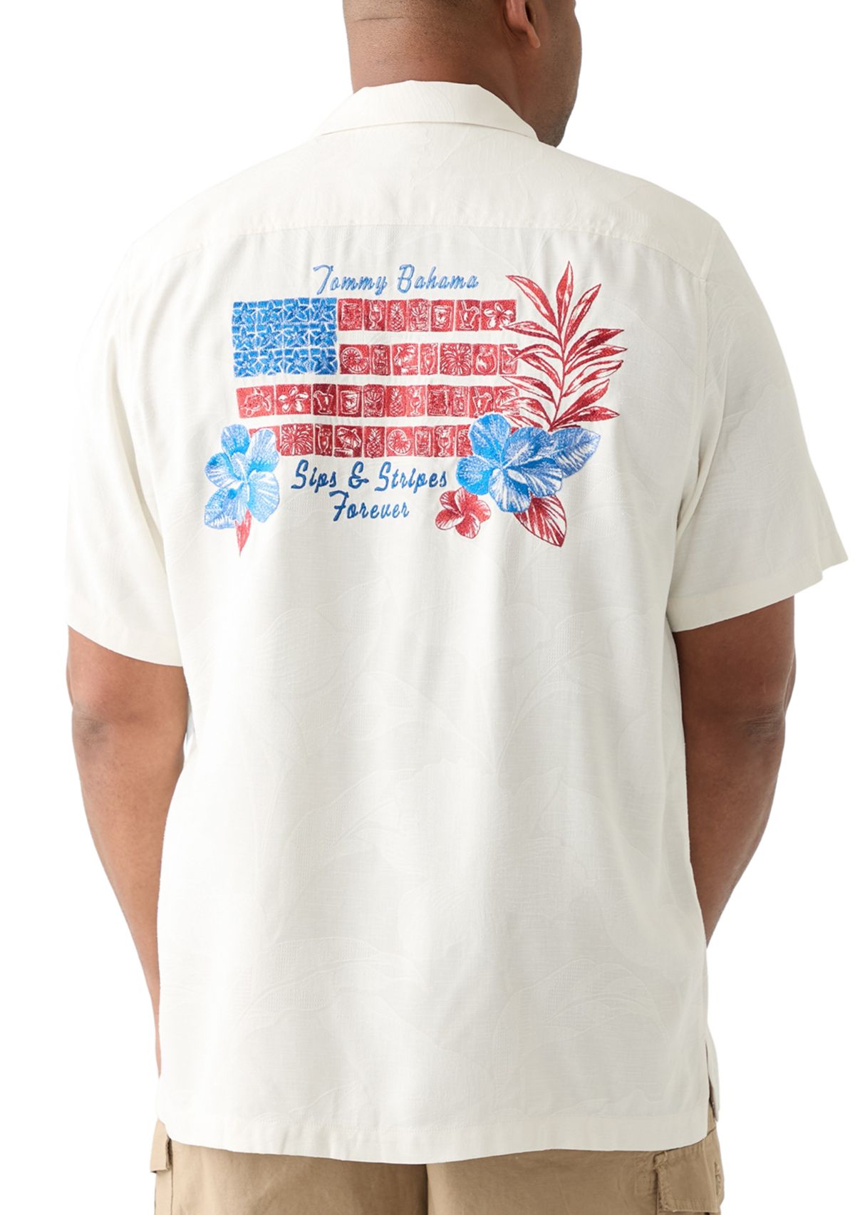 Big & Tall Sips and Stripes Forever Button Down Shirt