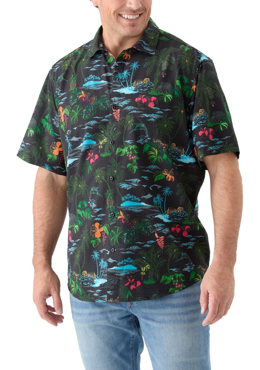 Big & Tall Bahama Coast Neon Shores Printed Shirt
