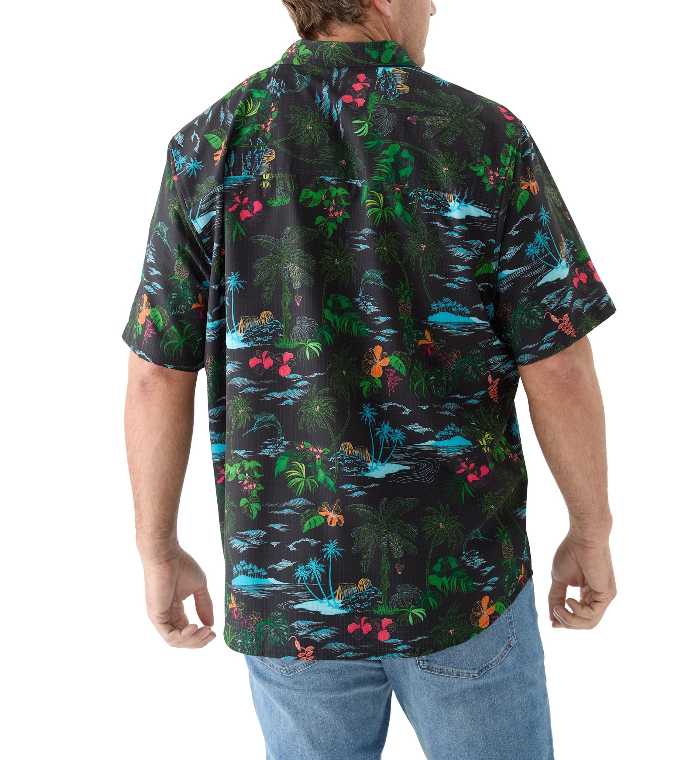 Big & Tall Bahama Coast Neon Shores Printed Shirt