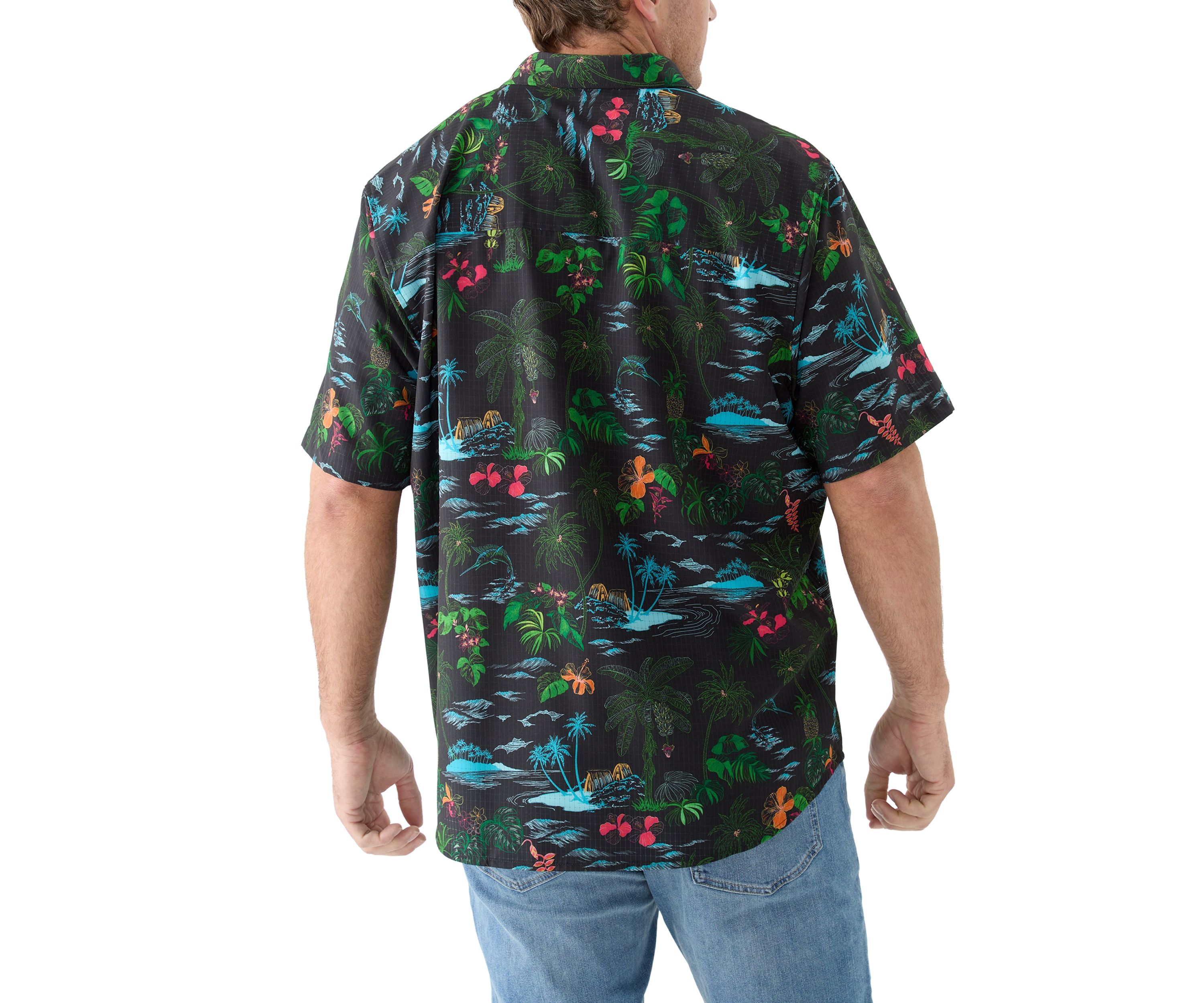 Big & Tall Bahama Coast Neon Shores Printed Shirt