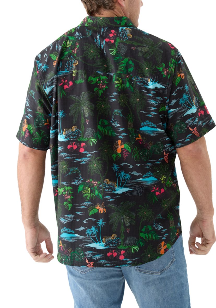 Big & Tall Bahama Coast Neon Shores Printed Shirt