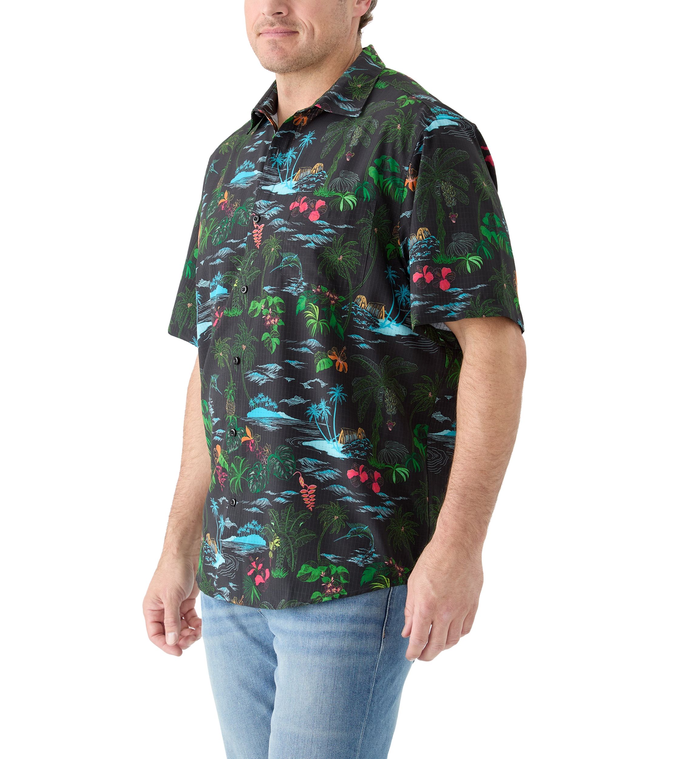 Big & Tall Bahama Coast Neon Shores Printed Shirt