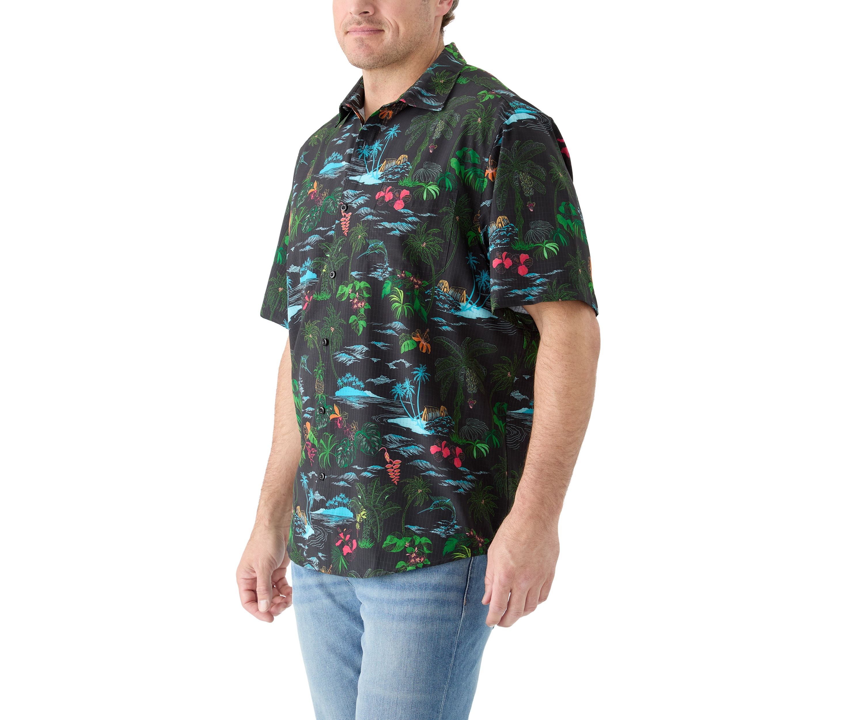 Big & Tall Bahama Coast Neon Shores Printed Shirt