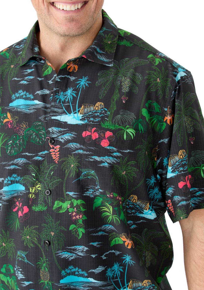 Big & Tall Bahama Coast Neon Shores Printed Shirt