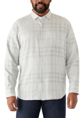 Tommy Bahama Men's Big & Tall Silver Mist Plaid Button Down Shirt
