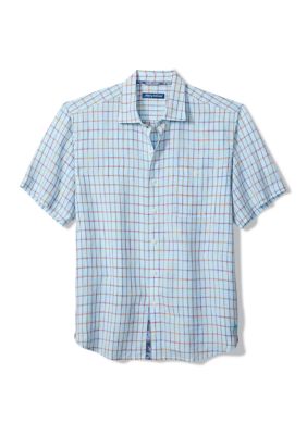 Tommy Bahama Men's Big & Tall Sand Linen Manati Plaid Shirt