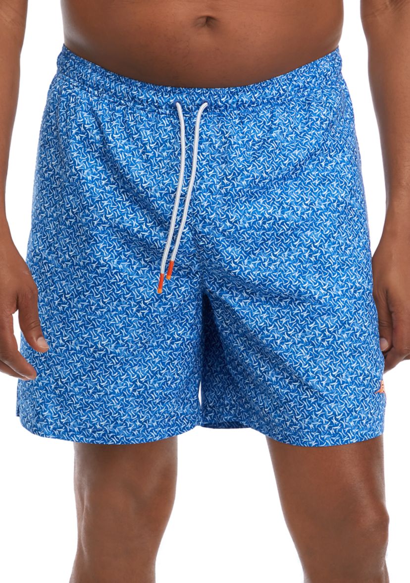 Big & Tall Printed Swim Trunks 