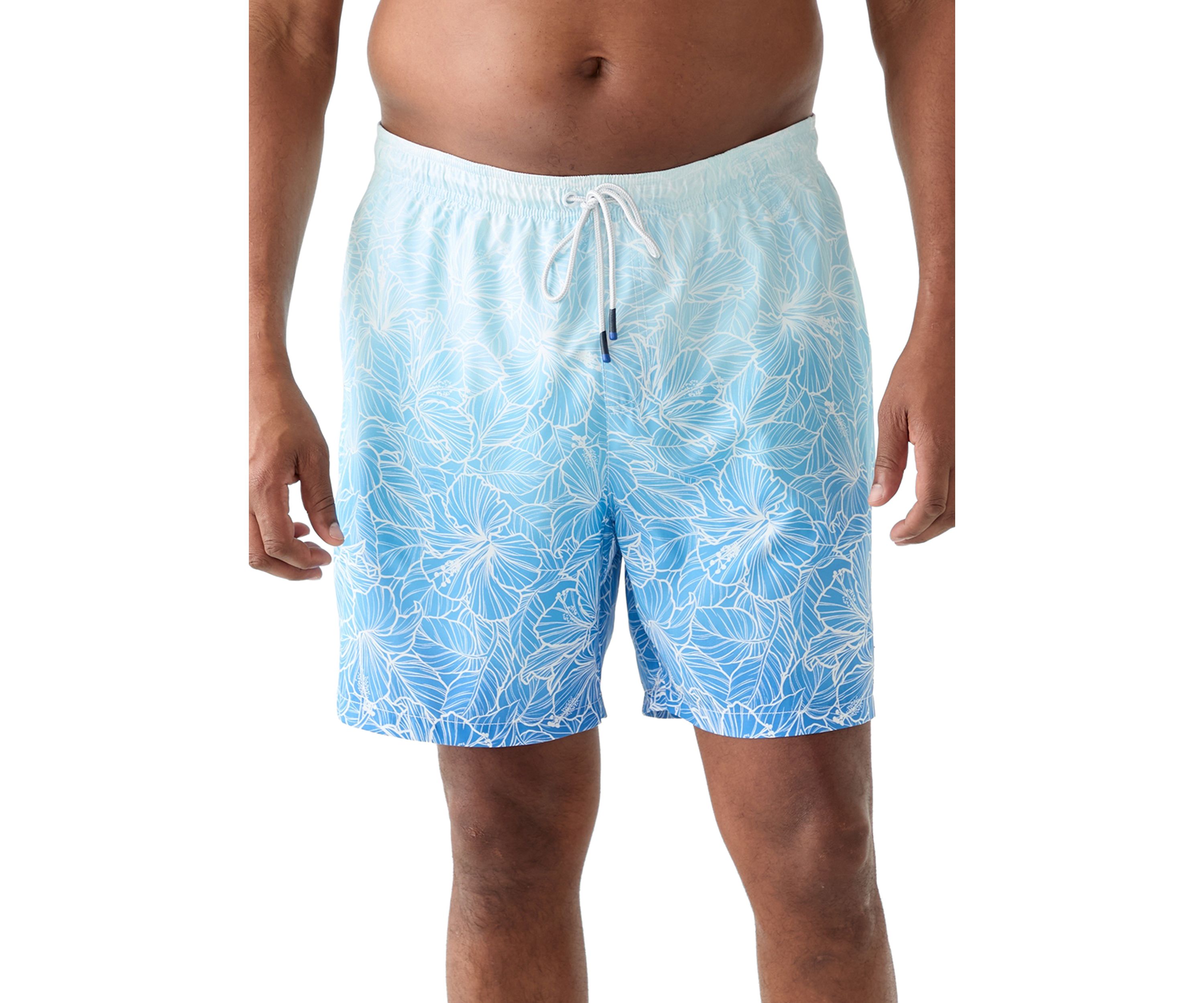 Big & Tall Naples High Tide Hibiscus Swim Trunks