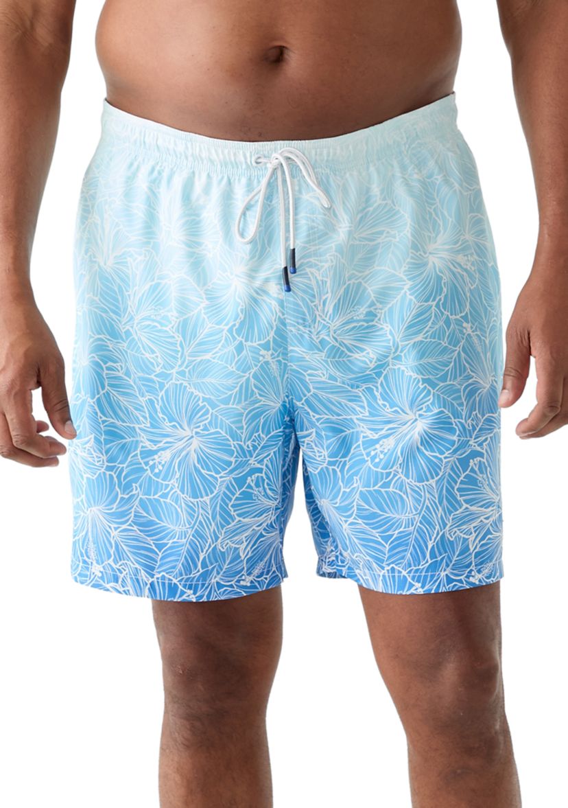 Big & Tall Naples High Tide Hibiscus Swim Trunks