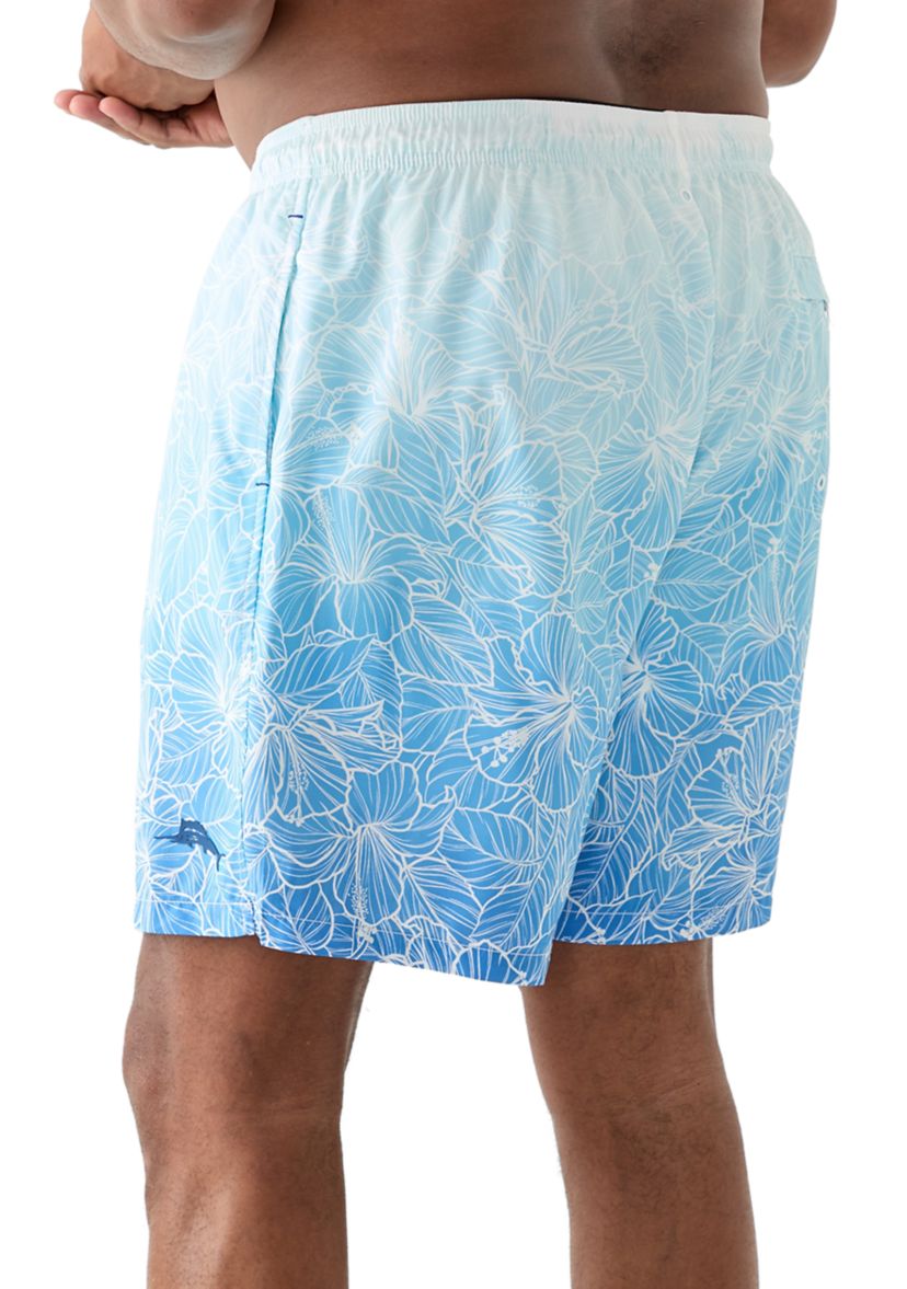 Big & Tall Naples High Tide Hibiscus Swim Trunks