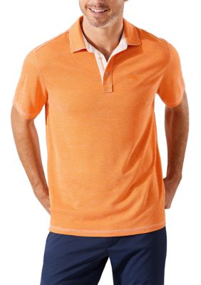 Tommy Bahama Cleveland Browns Mens Orange Parque Short Sleeve Polo