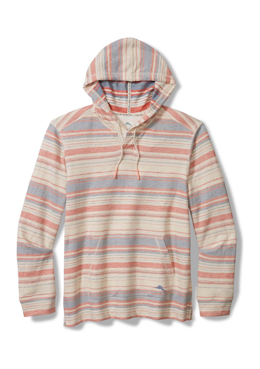 Mens Long Sleeve Striped Hoodie 
