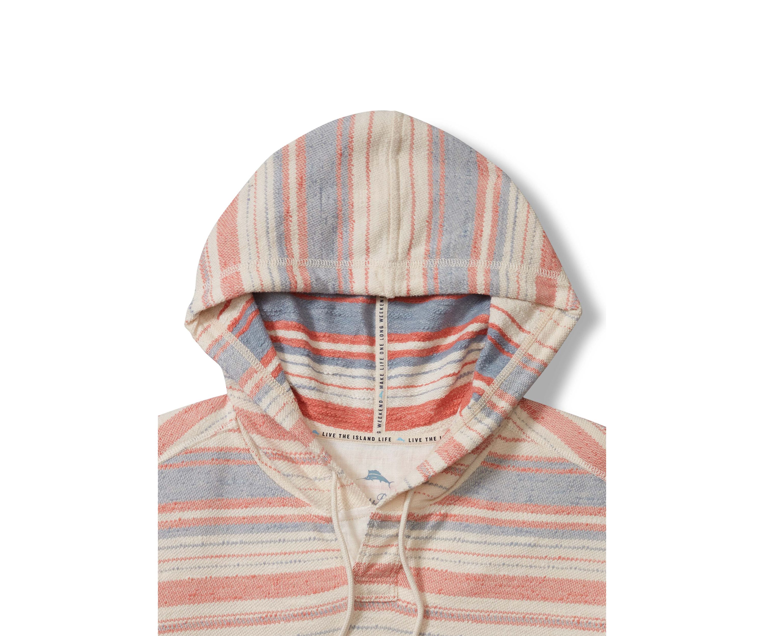 Mens Long Sleeve Striped Hoodie 