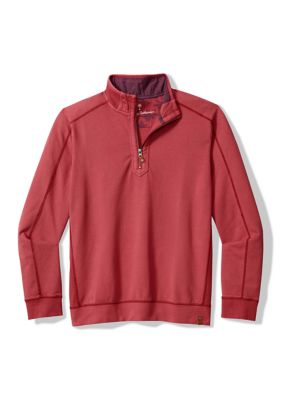 Tommy Bahama Men's Long Sleeve Ben and Terry Half Zip Sweatshirt, XL