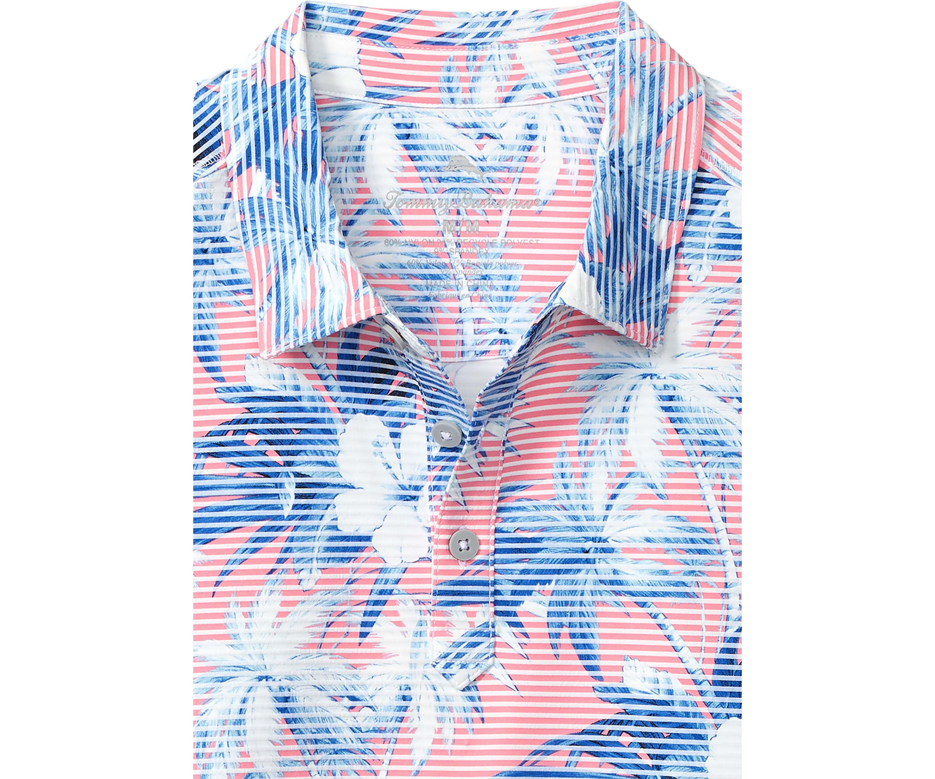 Mens Costa Wave Hibiscus Isle Polo Shirt