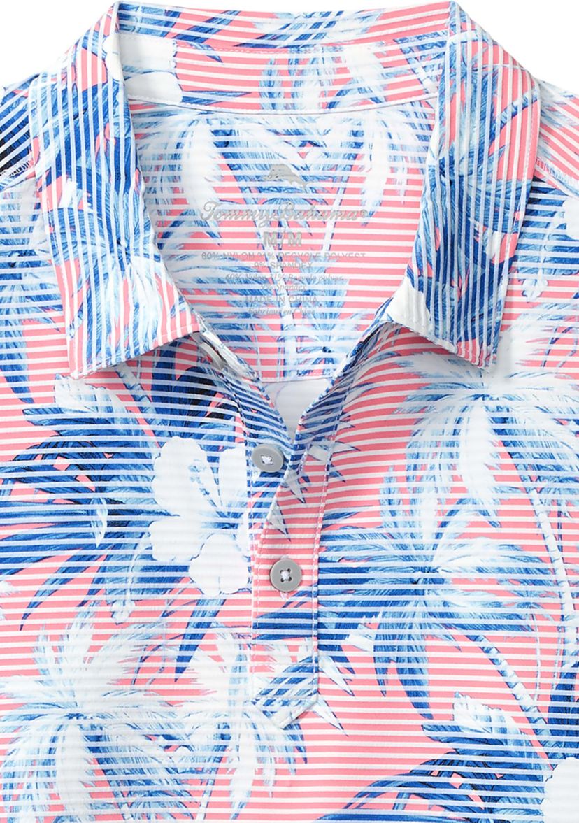 Mens Costa Wave Hibiscus Isle Polo Shirt
