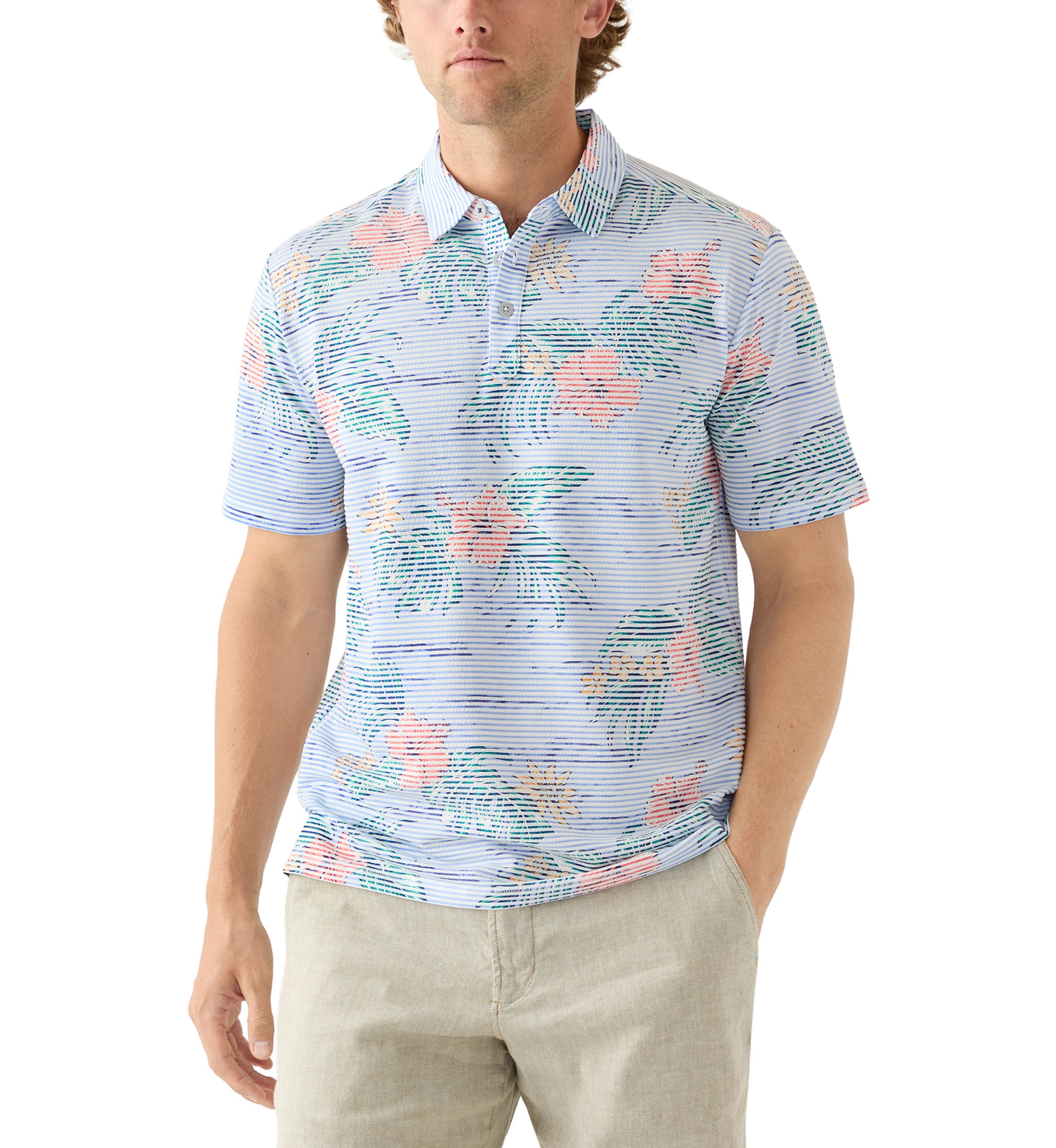 Mens Costa Wave Isle Camo Polo Shirt