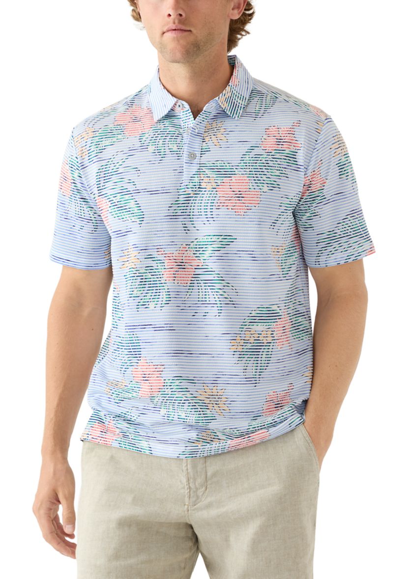 Mens Costa Wave Isle Camo Polo Shirt