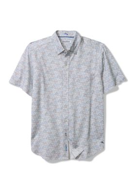 Tommy Bahama Men's San Lucio Tri Leaf Geometric Short Sleeve Shirt