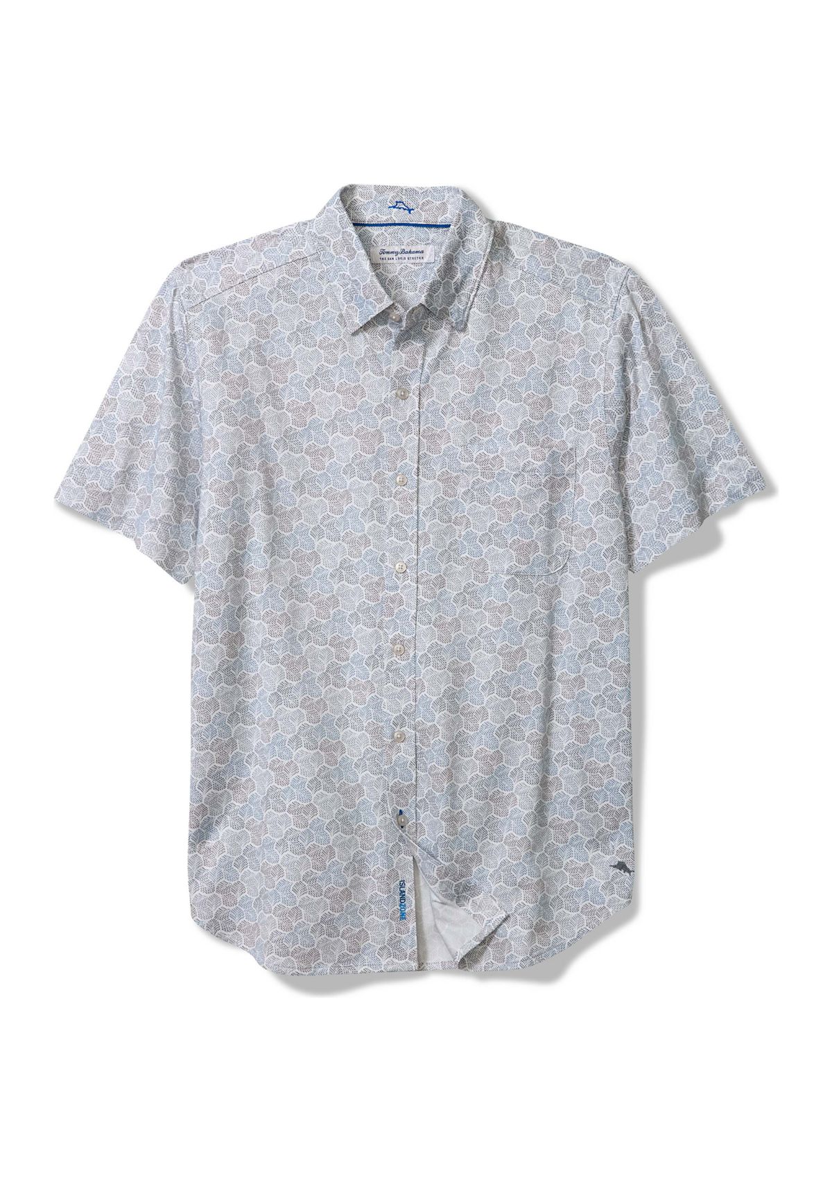 Mens San Lucio Tri Leaf Geometric Short Sleeve Shirt