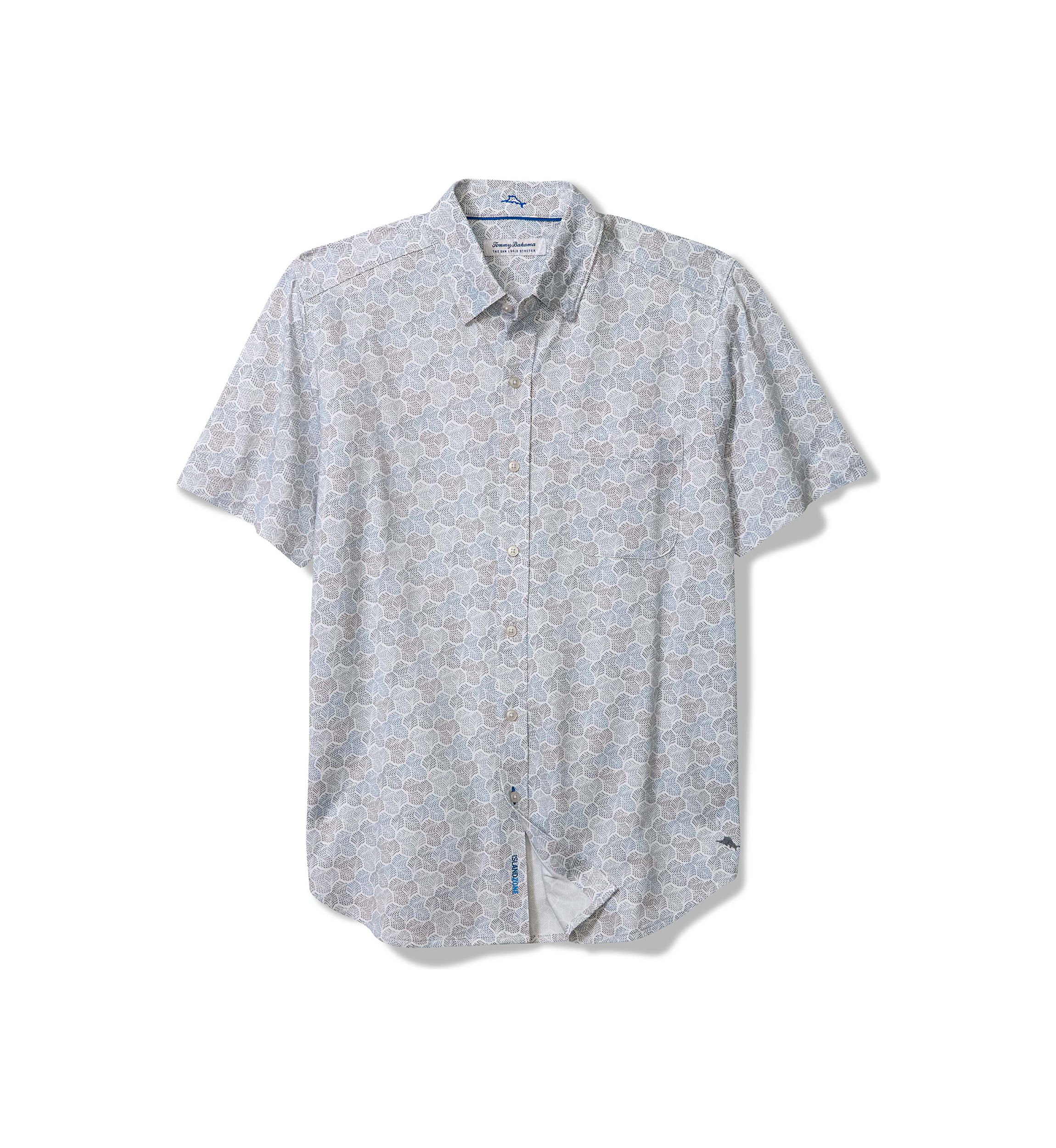 Mens San Lucio Tri Leaf Geometric Short Sleeve Shirt