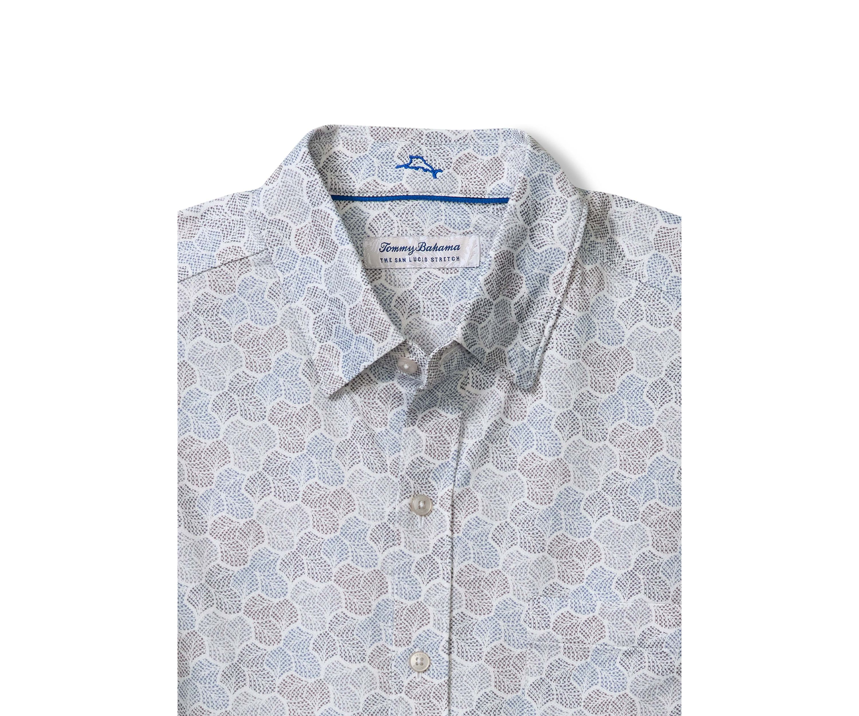 Mens San Lucio Tri Leaf Geometric Short Sleeve Shirt