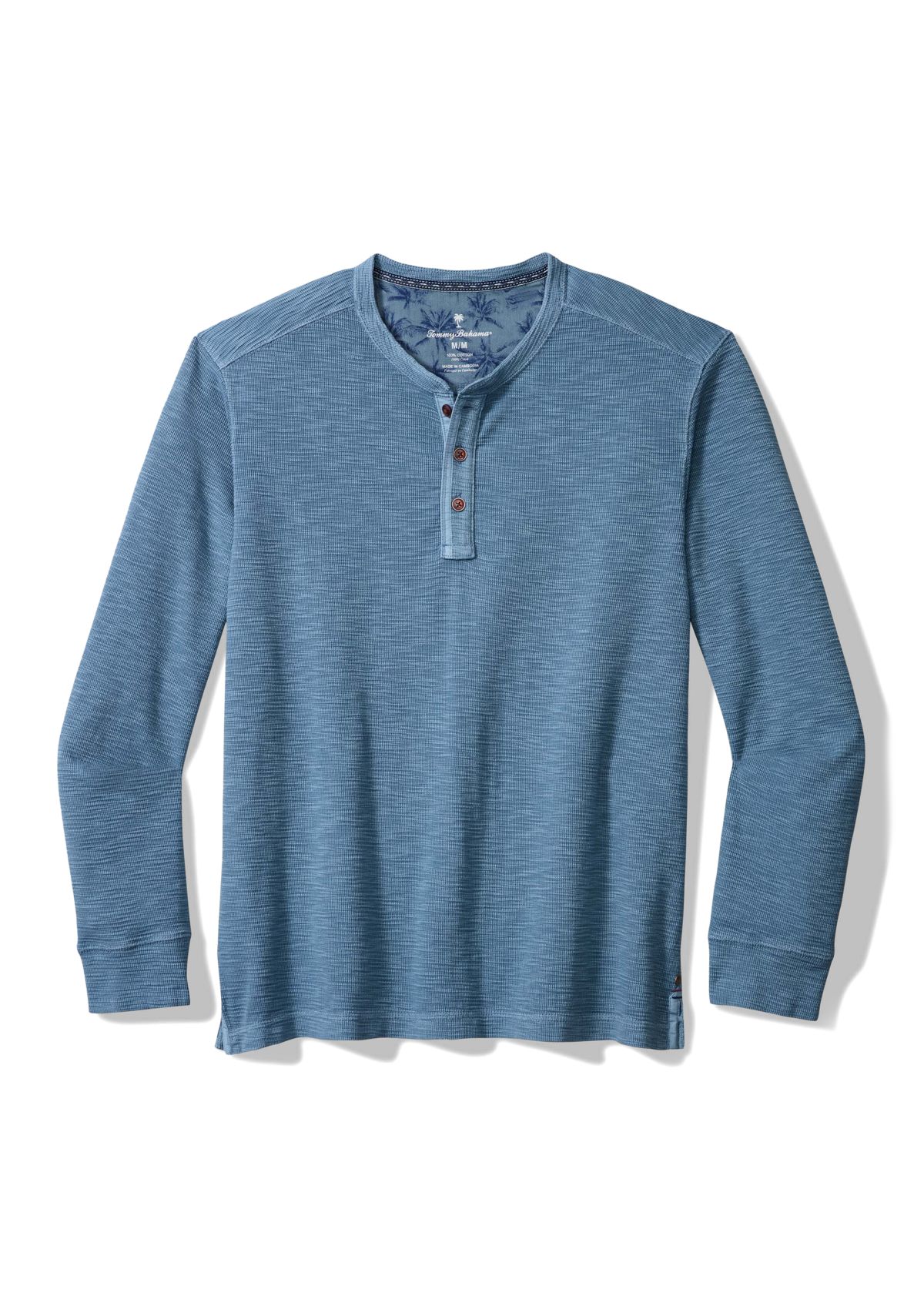 Mens Long Sleeve Port Oasis Henley Shirt
