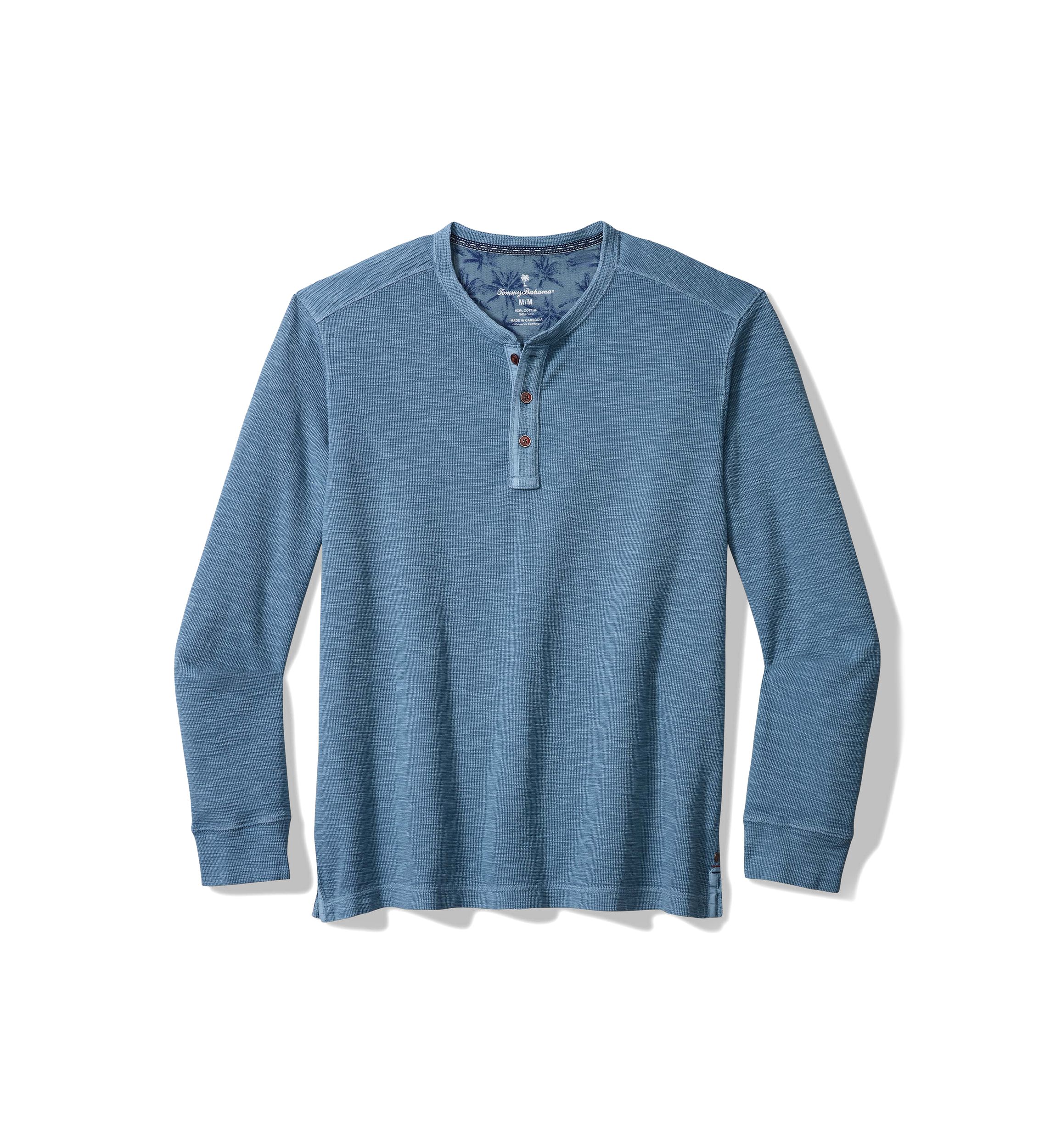Mens Long Sleeve Port Oasis Henley Shirt