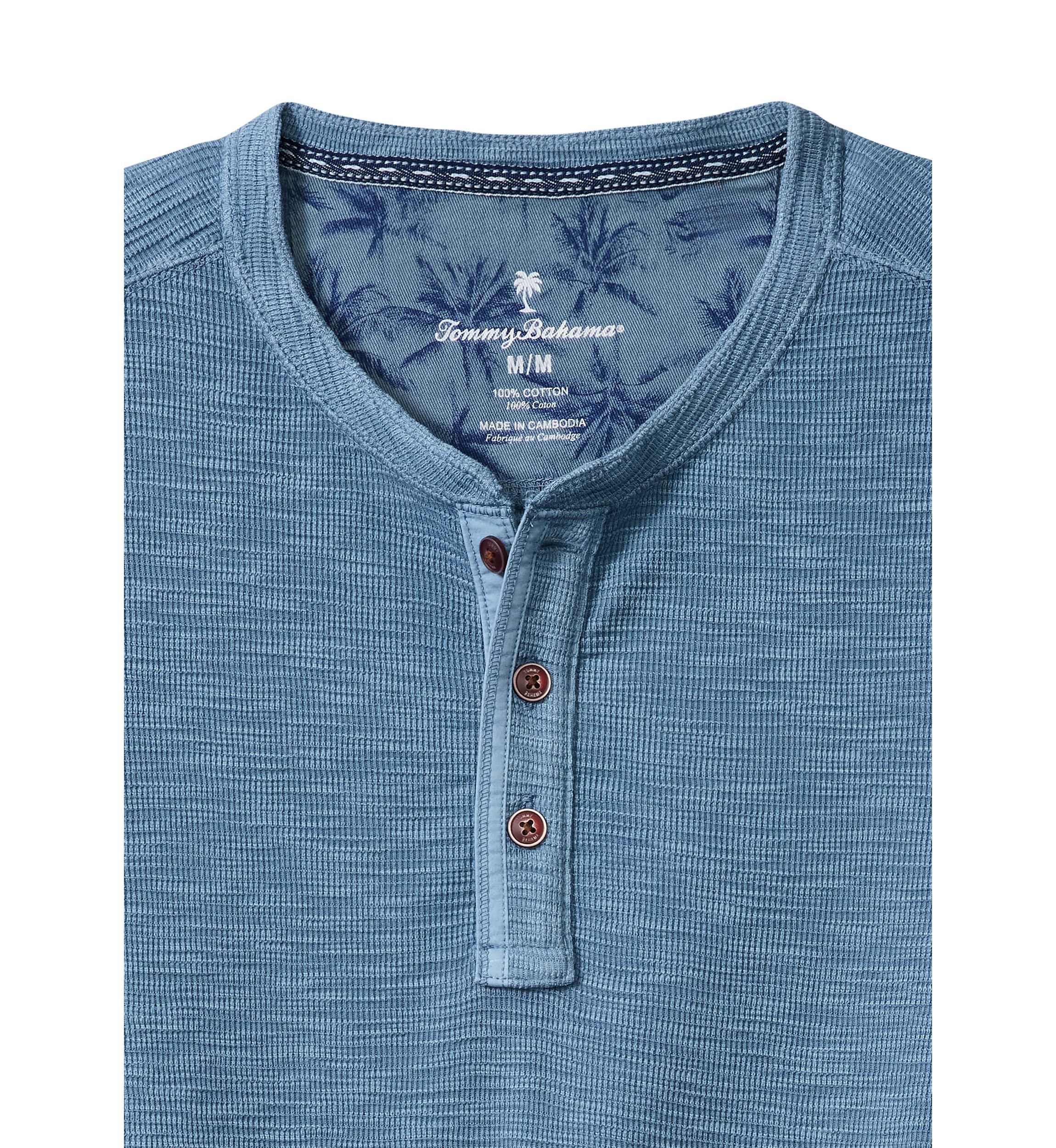 Mens Long Sleeve Port Oasis Henley Shirt