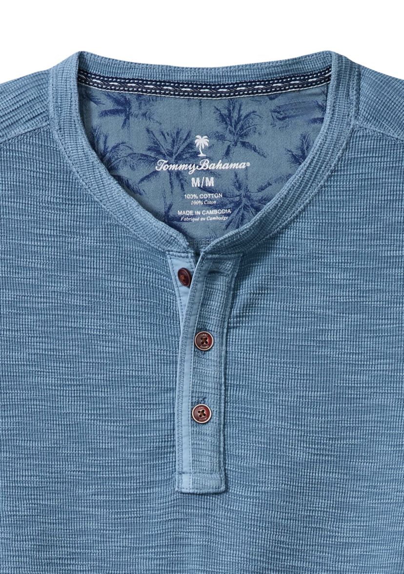 Mens Long Sleeve Port Oasis Henley Shirt