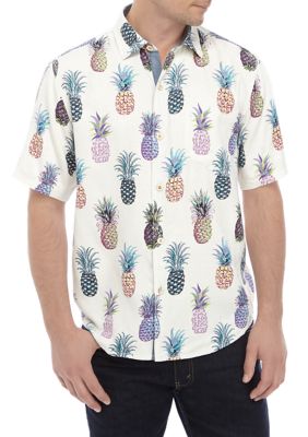 men's pineapple button down shirt