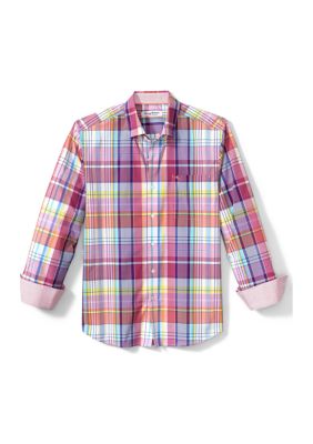 Buy the Tommy Bahama Men Multicolor Plaid Shirt XXL