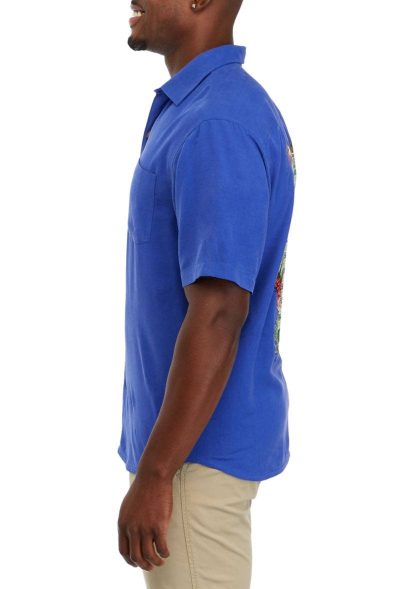 Mens Silk Button Down Shirt