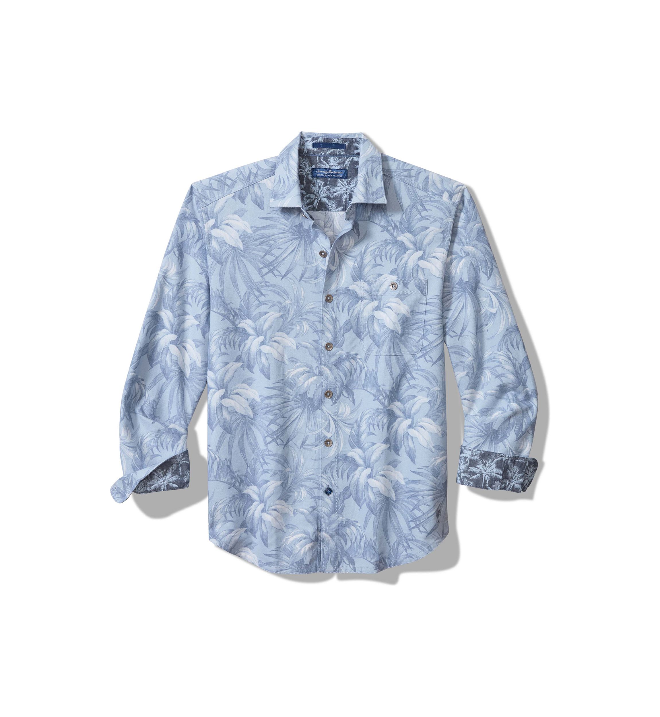 Mens Long Sleeve Canyon Beach Palm Shirt