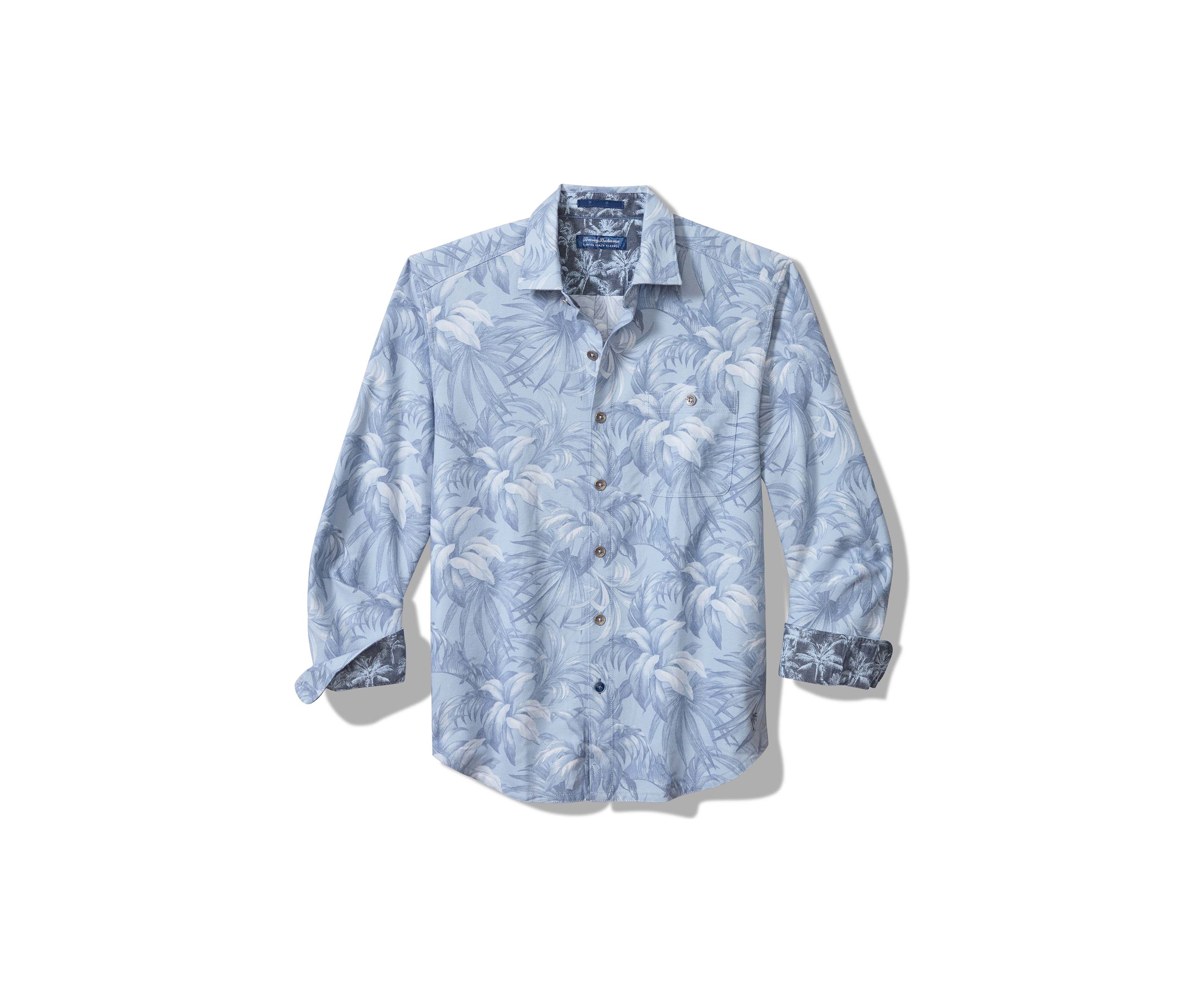 Mens Long Sleeve Canyon Beach Palm Shirt