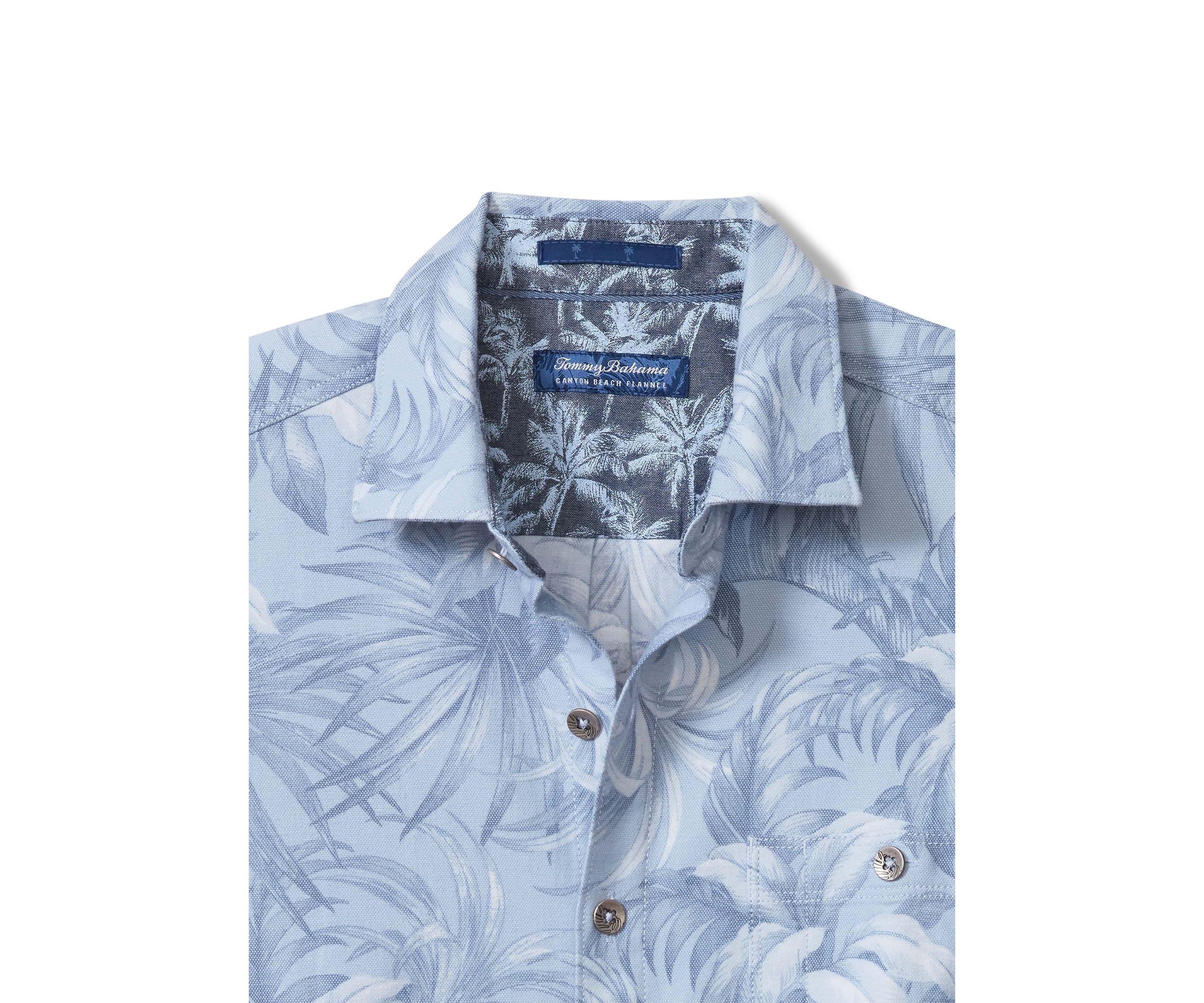 Mens Long Sleeve Canyon Beach Palm Shirt