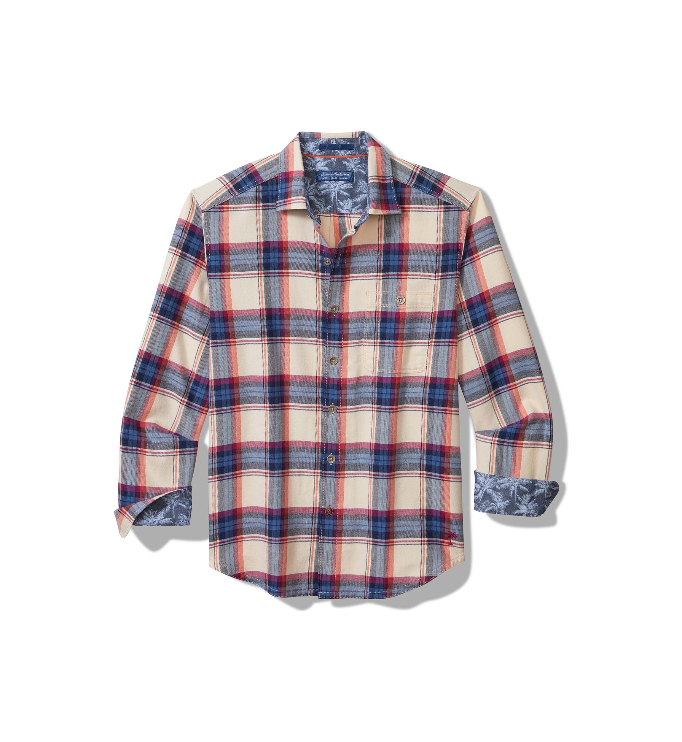 Mens Long Sleeve Canyon Beach Windowpane Shirt