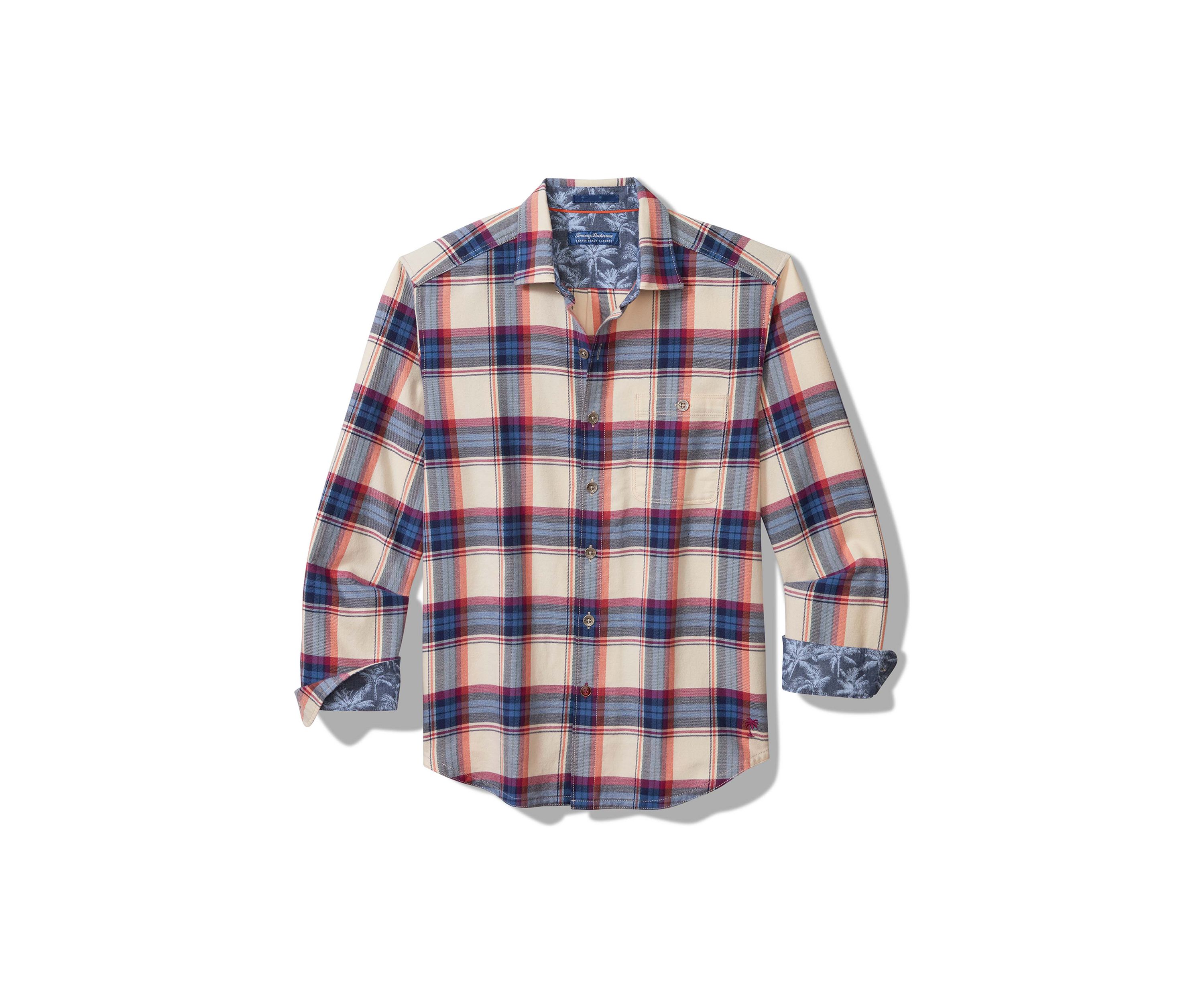 Mens Long Sleeve Canyon Beach Windowpane Shirt
