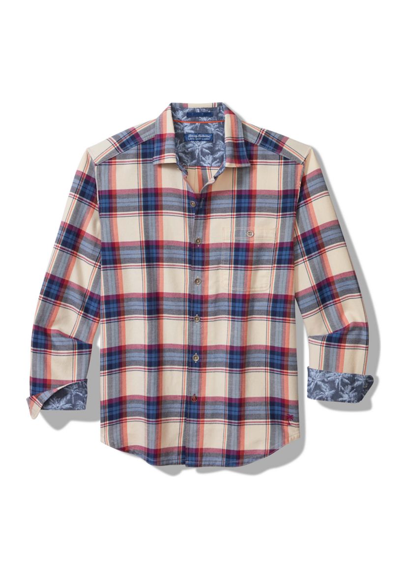 Mens Long Sleeve Canyon Beach Windowpane Shirt