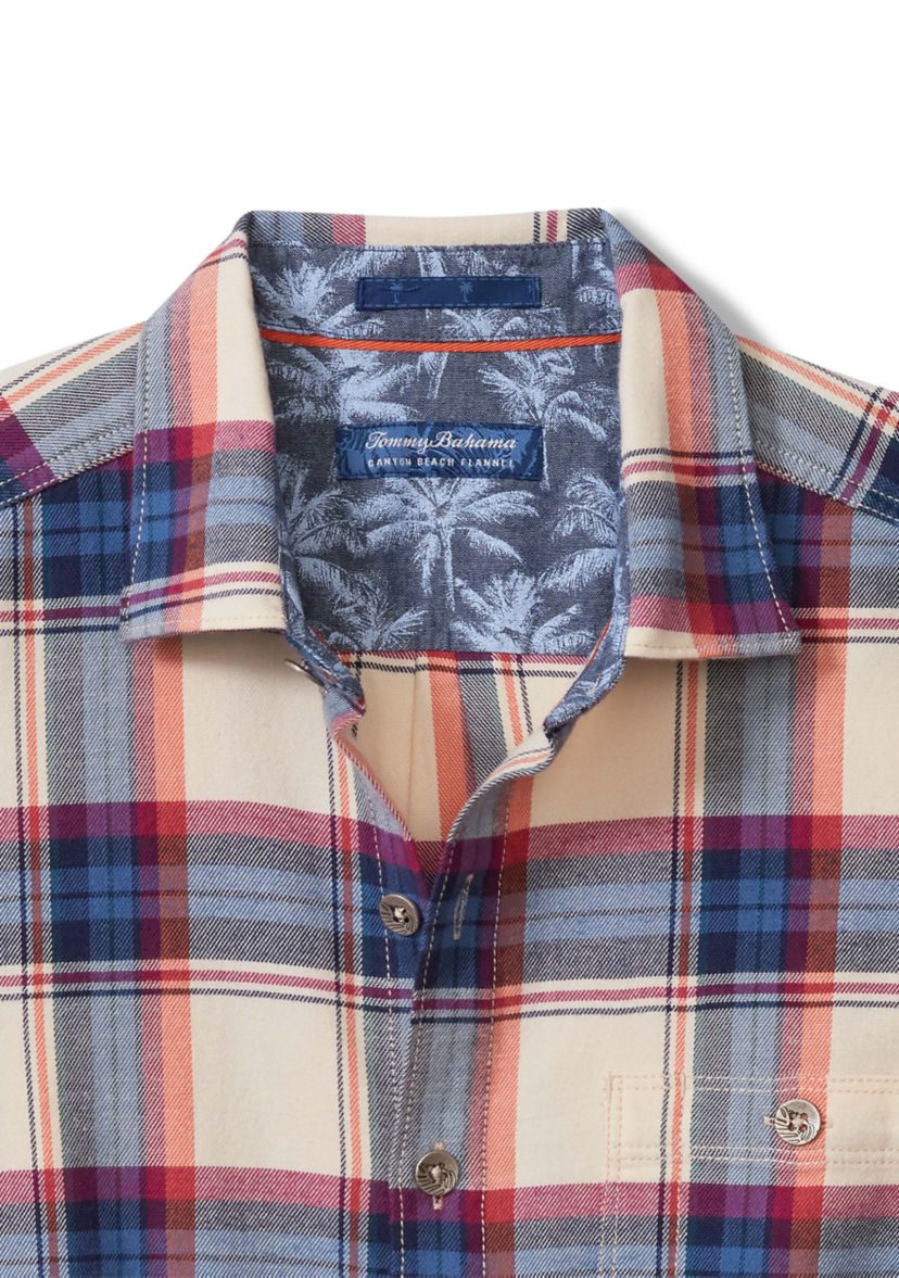 Mens Long Sleeve Canyon Beach Windowpane Shirt