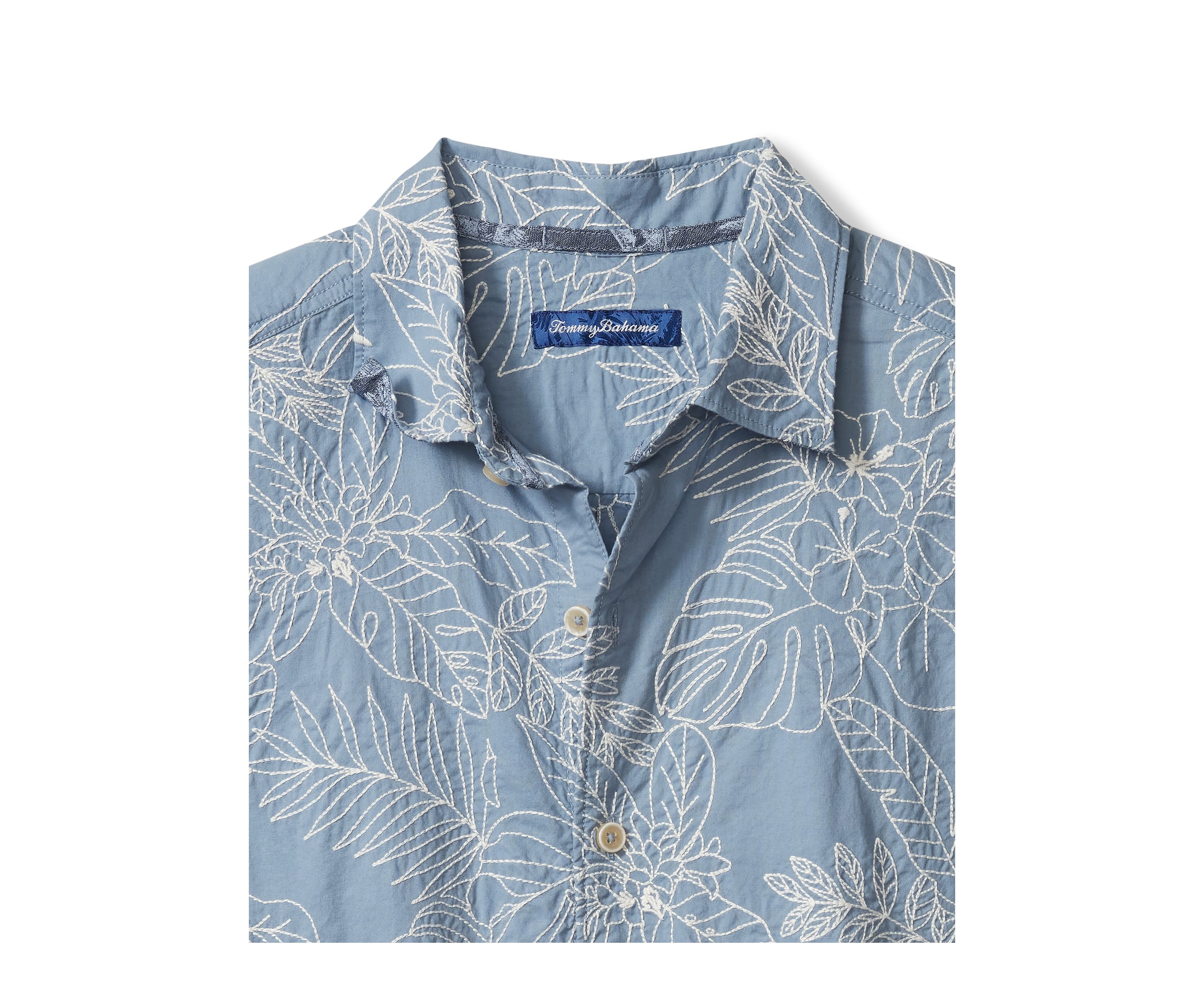 Short Sleeve Blanca Vines Button Up Shirt