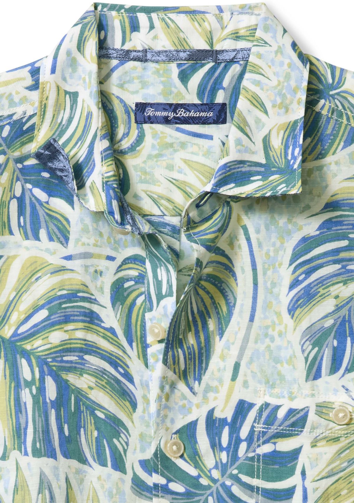 Mens Sand Linen Grand Monstera Shirt