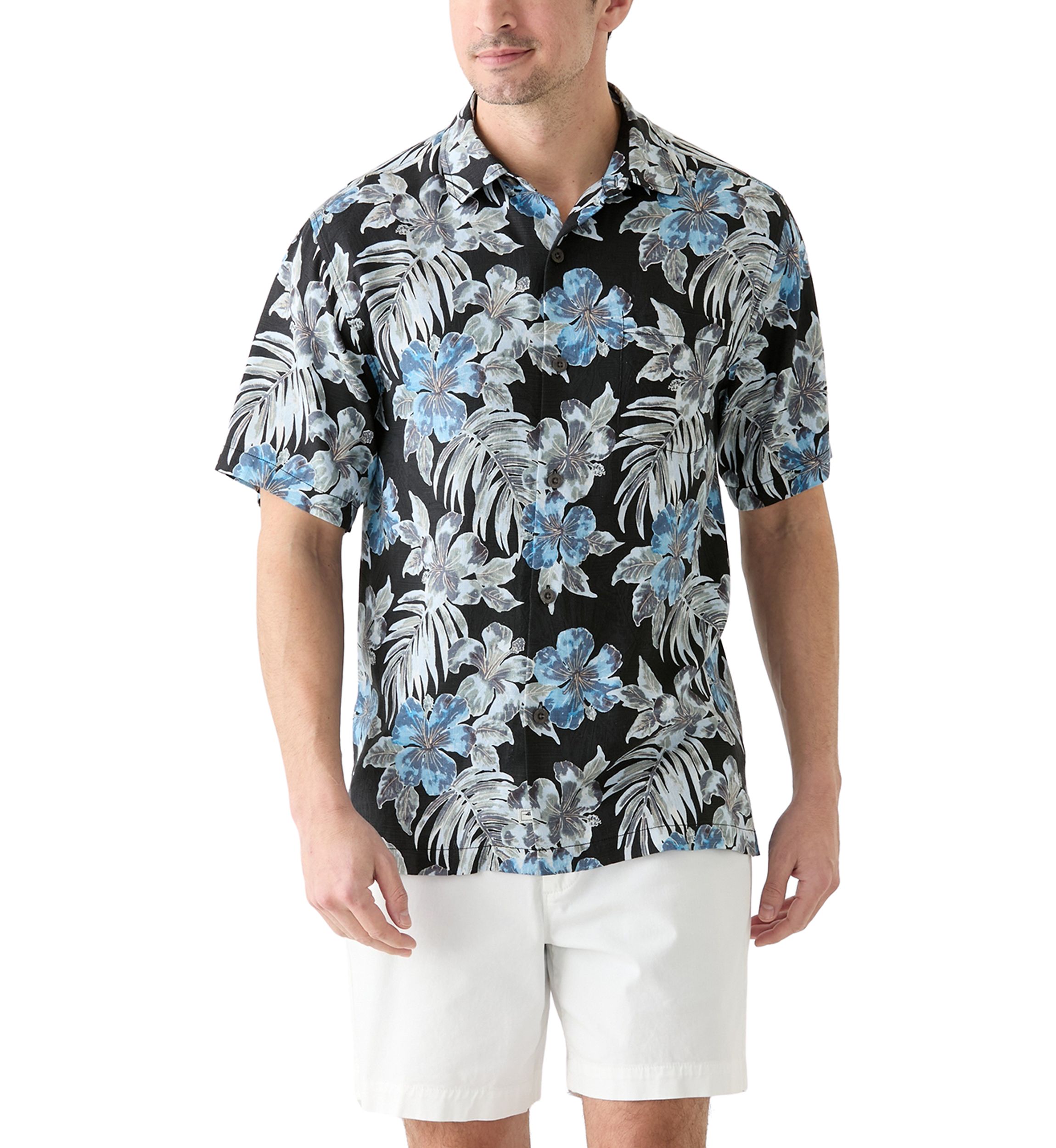 Short Sleeve Blooms Button Up Shirt 