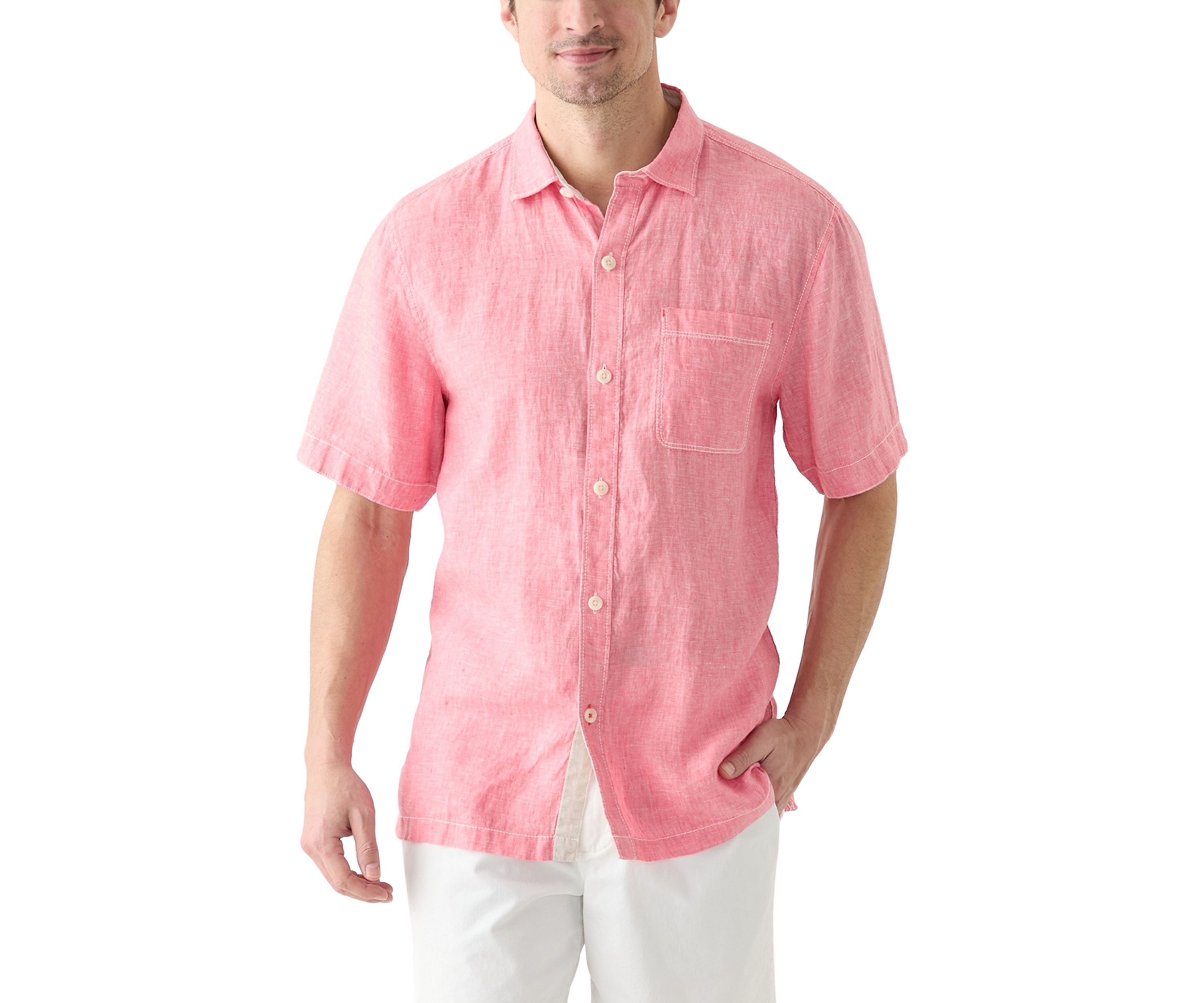 Short Sleeve Paradise Button Up Shirt 
