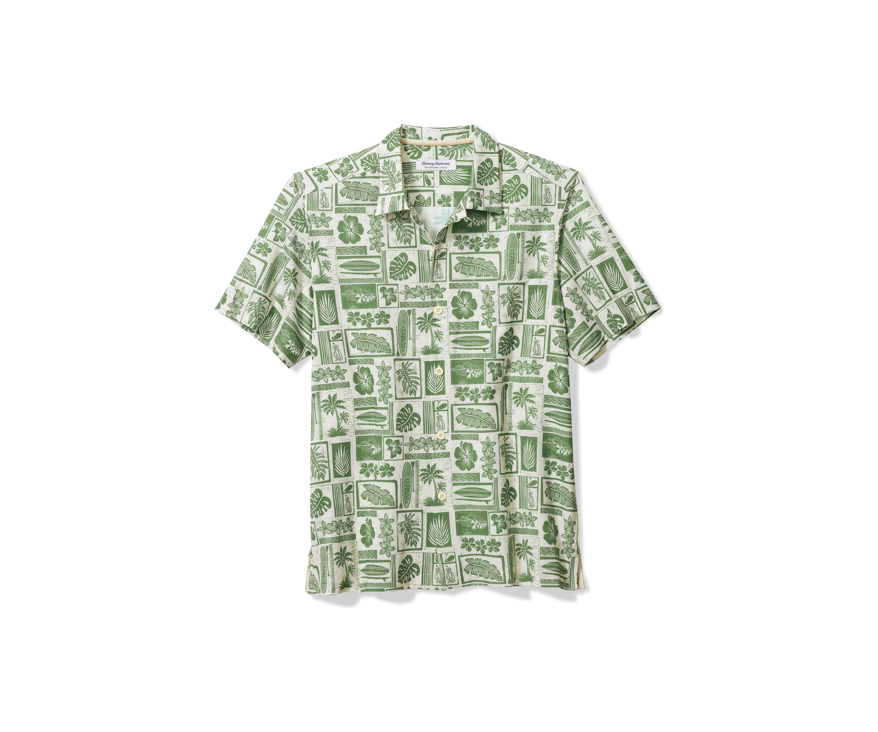 Mens Bahama Coast Island Stamp Printed Shirt