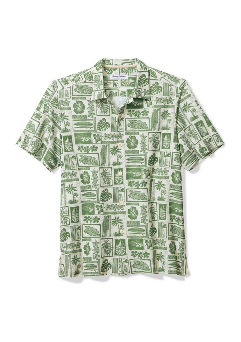Mens Bahama Coast Island Stamp Printed Shirt