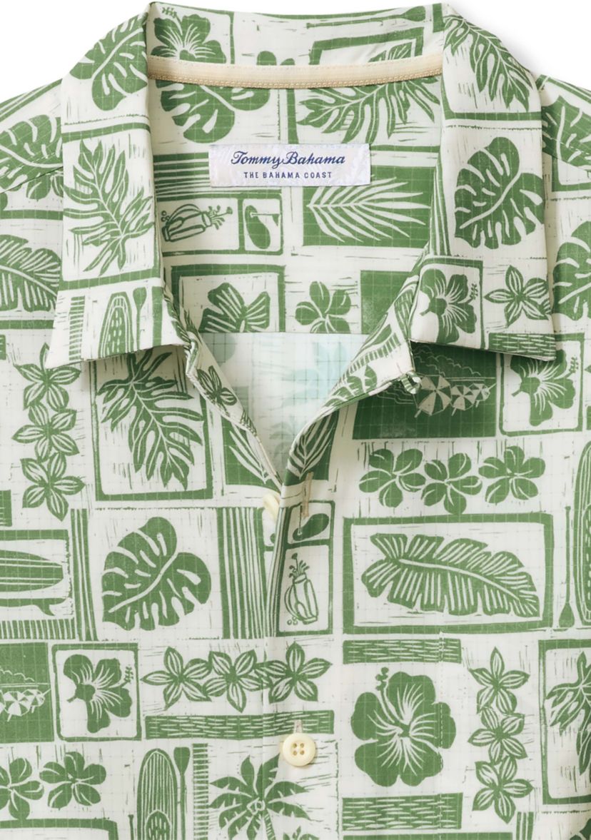Mens Bahama Coast Island Stamp Printed Shirt